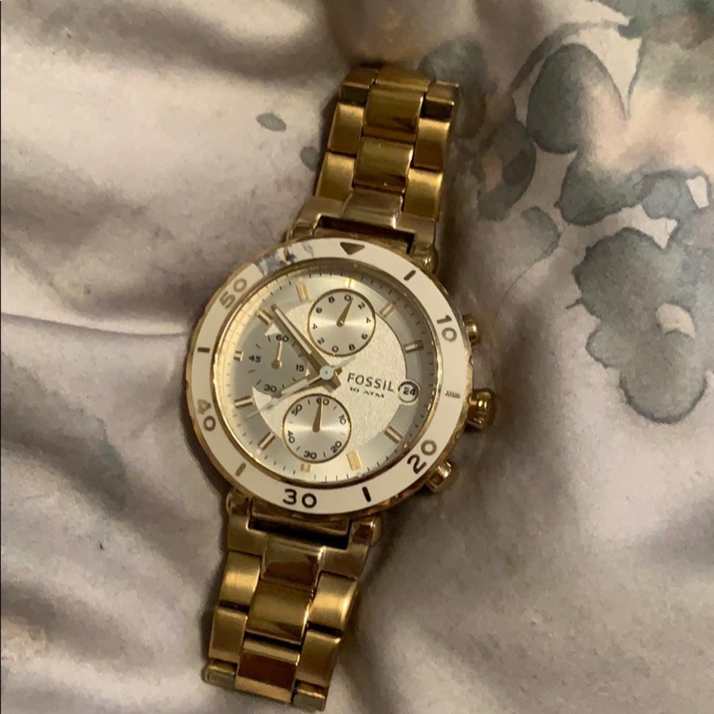 Gold Fossil Watch